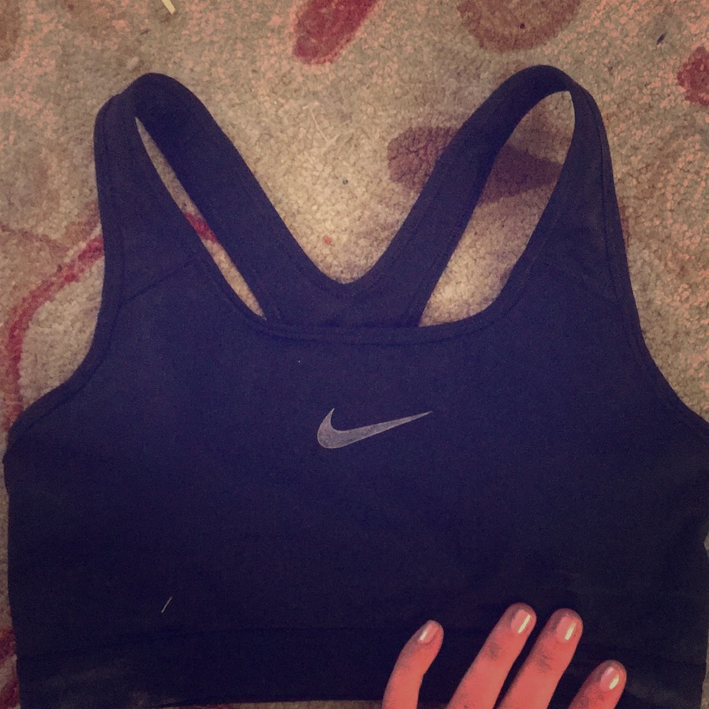 Black padded Nike medium sports bra